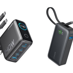 Chargeur Anker (140 W, 4 ports, PD 3.1) avec cable USB-C + Anker Nano PowerBank (30 W, cable USB-C int??gr??)