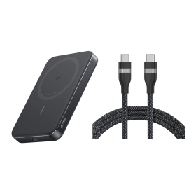 PowerBank Anker MagGo (10K, Slim) + Cable Anker USB-C vers USB-C (240 W)