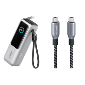 PowerBank Anker (25 000 mAh, 165 W) + Cable USB-C vers USB-C (3 ft)