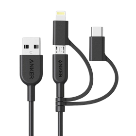Anker 321 USB-A to Lightning Cable (3 ft 3-in-1)
