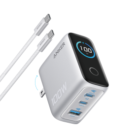 Anker Charger (100W, 3 Ports, Smart Display)