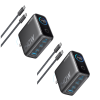 2-Pack Anker Laptop Charger (140W, 4-Port, PD 3.1) with 2-Pack USB-C Cable