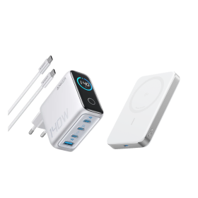 Chargeur Anker (140 W, 4 ports) +PowerBank Anker MagGo (10K, Slim)