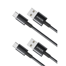 Anker Premium Nylon USB-C to USB-A Cable (3 ft / 6 ft, 2-Pack)