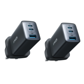 Anker 735 Charger (Nano II 65W), 3-Port Fast Charger Plug ??2-Pack