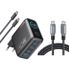 Anker Ladeger?t (140W, 4-Port, PD 3.1) mit USB-C Kabel + Anker Prime USB-C auf USB-C Kabel (240W, Upcycled-Flechtdesign, 1,8m)