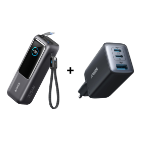PowerBank Anker (25K, 165 W)+Anker Chargeur USB C (Nano II 65 W)