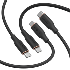 Anker 643 USB-C to USB-C Cable (Flow, Silicone, 240W, 2-Pack, Midnight Black)