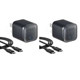 Anker Nano Charger (45W) with USB-C to USB-C Cable 2-Pack