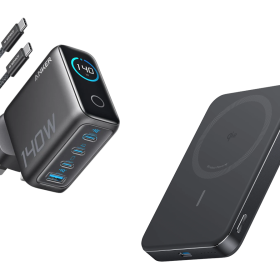 Anker Laptop Charger (140W, 4-Port, PD 3.1) with USB-C Cable + Anker MagGo Power Bank (10K, Slim)