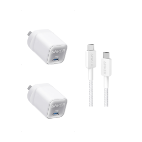 2 ?? Anker 511 Charger (Nano 3, 30W) and Anker 322 6ft USB-C to USB-C Cable