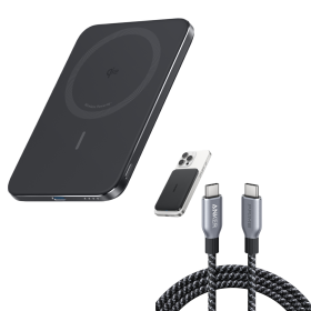 Anker Nano Power Bank (5K, MagGo, Slim) and Anker Prime USB-C to USB-C Cable (240W, Upcycled-Braided)