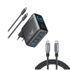 Anker Laptop Charger (140W, 4-Port, PD 3.1) with USB-C Cable and Anker Prime USB-C to USB-C Cable (240W, Upcycled-Braided)