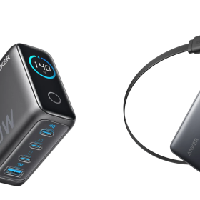 Anker Laptop Charger (140W, 4-Port, PD 3.1) with USB-C Cable + Anker Nano Power Bank (10K, 45W, Built-In Retractable USB-C Cable)